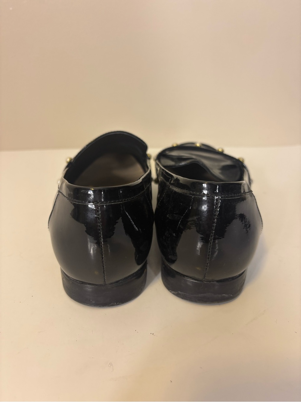 Kate Spade Black Patent Leather Pearl-Accent Women's Loafers 8.5 - Picture 5 of 9